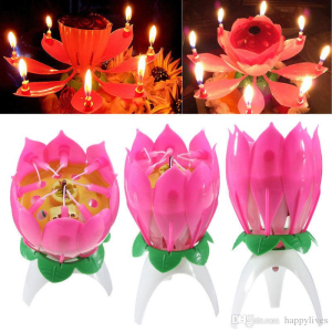 Birthday Music Flower Candle (1 Pcs)